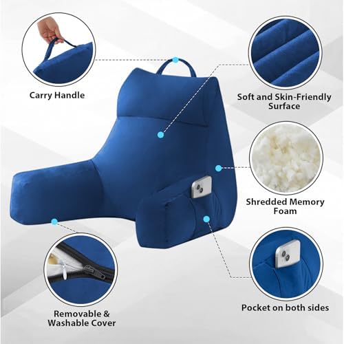 IPYNBAP Back Pillow for Bed Sitting up, Reading Pillow, 18 Inch - Image 3