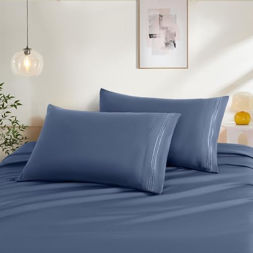 Gray Blue King Size Pillow Cases Set of 2 by NookZuzu
