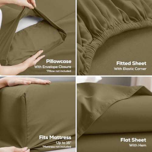 Twin Sheets Set, 3 Pieces 16" Deep Pocket Hotel Luxury Bed Sheets - Image 3