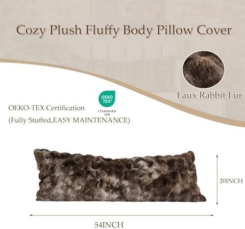 20"x54"Luxury Shaggy Faux Fur Body Pillow Cover, Bubble Fluffy Plush Bed Body - Image 2
