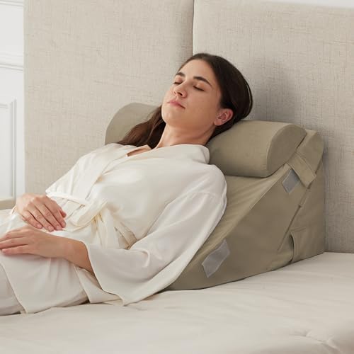 Ruqmuis Wedge Pillow Set for After Surgery, Incline Pillow Wedge for Headboard by Ruqmuis