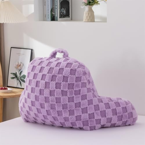 Aimuan Reading Pillow Checkered Bed Rest Wedge Backrest Checkerboard Pillow - Image 2