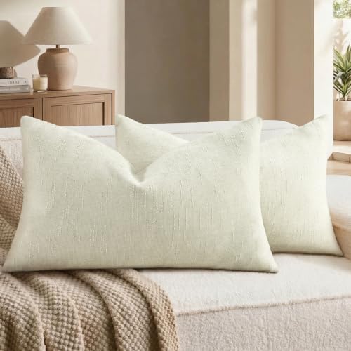 decorUhome Chenille Decorative Throw Pillow Covers 12x20 Set of 2 by decorUhome