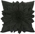 Black Accent 3D Flower Decorative Throw Pillow Covers by BellasGifts