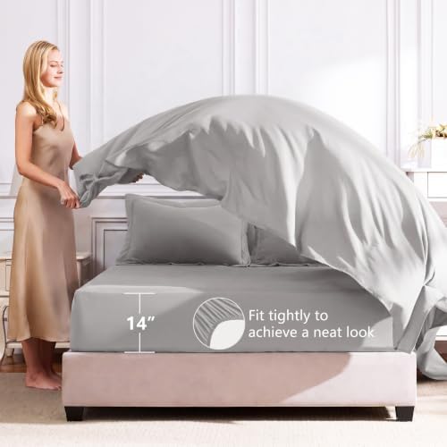 CozyLux Super King Plus Comforter Set 128"x120", 7 Piece, French Grey - Image 5