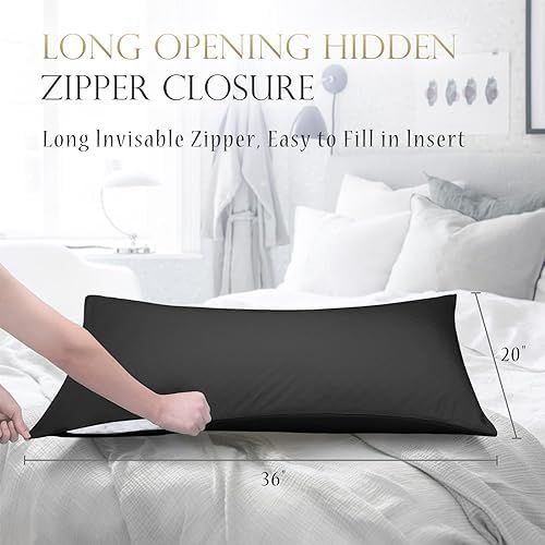 Cooling Side Sleeper Curved Pillowcase King 1 Pack 20 * 36 Black - Image 5