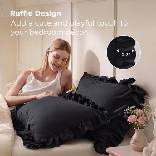 Bedsure Ruffle King Size Pillow Cases Set of 2 - Image 3
