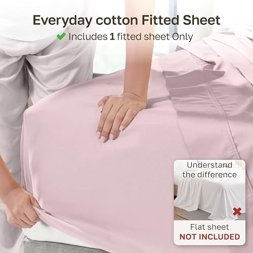 Soft Natural 100% Cotton Sateen King Size Fitted Sheets - Image 2