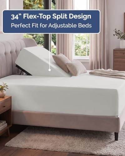CGK Linens Extra Deep Flex Top Split Head King Fitted Sheet - Image 3