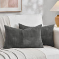 Fancy Homi 2 Packs Dark Gray Lumbar Decorative Throw Pillow Covers 16x32 Inch by Fancy+Homi