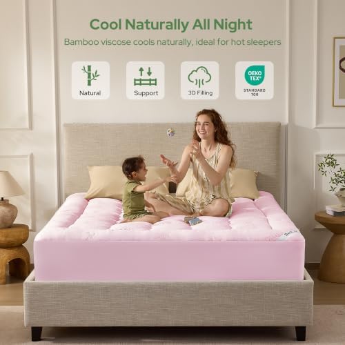 BEDLORE Twin Mattress Topper, Thick Pillow Top Mattress Pad - Image 2