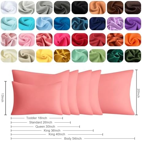 King Pillow Cases, 2 Pack, 20x36 in, Microfiber, Coral Pink - Image 6