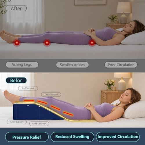 Yojoker Leg Elevation Pillow Blood Circulation, Memory Foam Wedge Pillow - Image 2