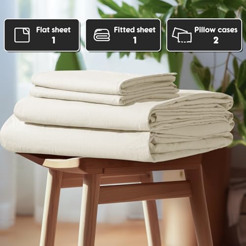 SONORO KATE 100% French Linen King Size Sheets Set, Extra Deep Pocket - Image 7