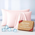 Luxury Cooling Pillowcases Standard Size 2 Pack, Q-Max>0.4 Cool Touch by QUTOOL