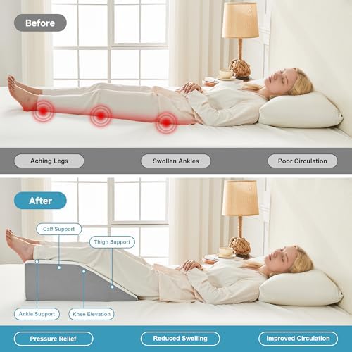 Yojoker Leg Elevation Pillows for Swelling, Memory Foam Wedge Pillow for Legs - Image 3