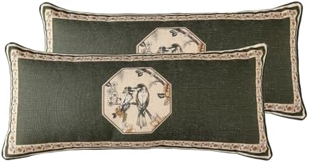 ISAENNE Vintage Linen Rectangle Throw Pillow Cover by Isaennehomedecoration