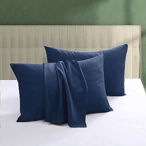 100% Egyptian Cotton Pillow Protectors Set of 2 Standard Size by ShunjieHome