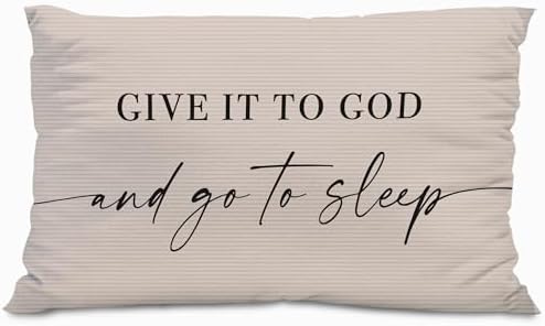 Knibeo Give It to God and Go to Sleep, Decorative Corduroy Pillows Cover by Knibeo