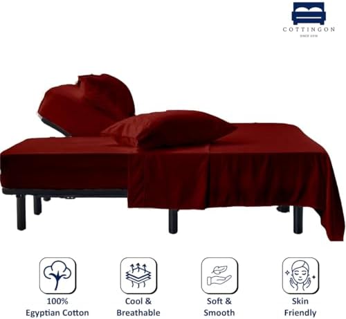 4 Piece Flex Head King Sheet Set 34" Top, 100% Egyptian Cotton - Image 2