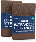 CGK Linens 2 Pack Extra Deep Twin XL Fitted Sheets by CGKUnlimited