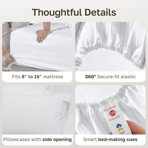 California Design Den 100% Cotton Sateen Full Size Bed Sheet Set - Image 4