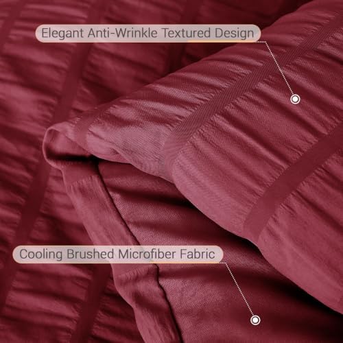 MUXHOMO 5 Pieces Twin Comforter Set, Seersucker Bed in a Bag Twin Size - Image 6