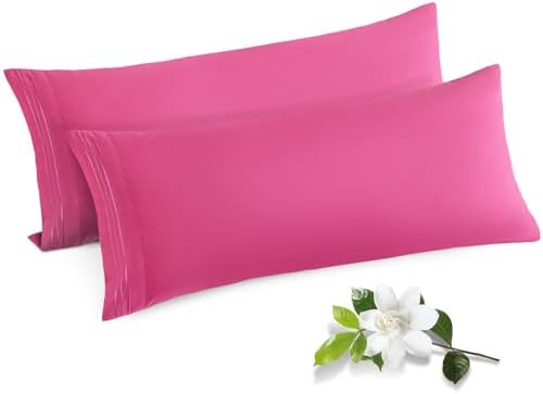 Horbaunal Microfiber Body Pillow Covers, Hot Pink, 2 Pack by Horbaunal