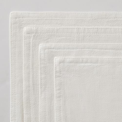 MIULEE Cream Boho Linen Decorative Pillow Covers 24x24 Inch Pack of 4 - Image 6