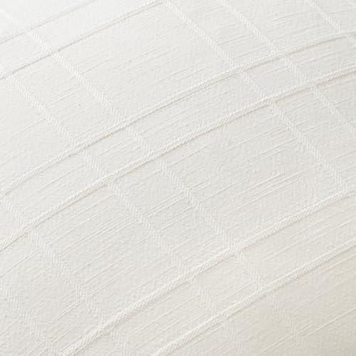 MIULEE Linen Plaid Pillow Covers Decorative Euro 28x28 Cream White - Image 2