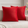 MIULEE Velvet Throw Pillow Covers 20x20 Inch Pack of 2 Bright Red by MIULEE