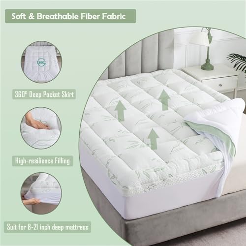 WhatsBedding Mattress Topper Full, Soft Pillow Top - Image 5