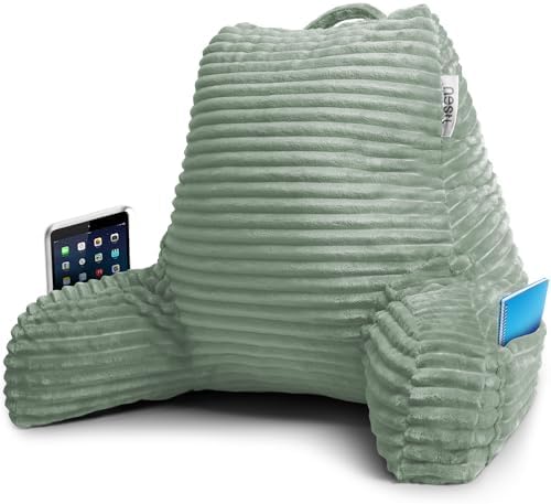 Nestl Reading Pillow with Shredded Memory Foam, Luxe Cut Plush Back Pillow by Nestl