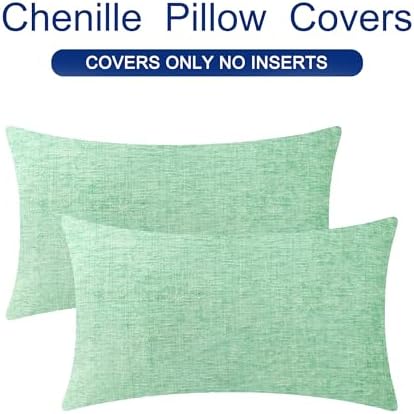 CaliTime Decorative Couch Throw Pillow Covers 26 X 16 Inches Grey Green - Image 6