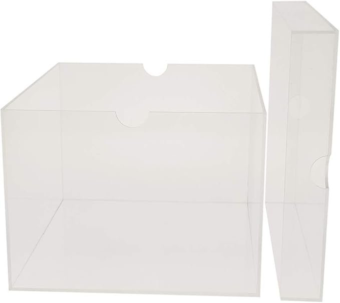OnDisplay Luxury Acrylic Shoe Box - Clear Lucite Shoebox with Lid (Long)