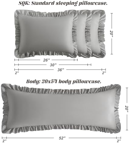 BEDSUM King Ruffled Pillow Shams - Image 3