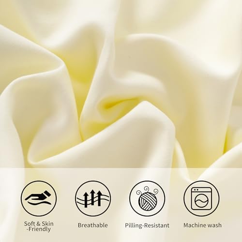 King Pillow Cases, 2 Pack, 20x36 in, Microfiber, Cream Yellow - Image 5