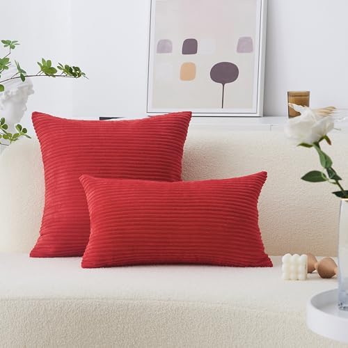 Home Brilliant Red Pillow Covers Decorative Throw Pillow Covers - Image 4