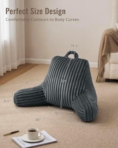 Blissful Diary Reading Pillow for Bed, Backrest Pillow, Slate Gray - Image 4