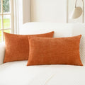 CaliTime Fall Decorative Throw Pillow Covers 20 X 12 Inches Burnt Orange by CaliTime