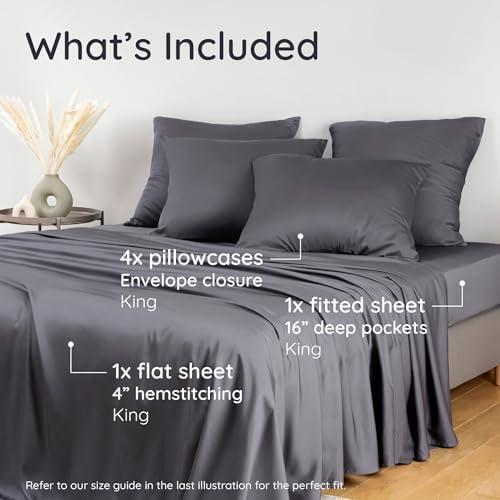 Bambaw 100% Viscose Derived from Bamboo Sheets King Size Set – 6pcs Set of - Image 2