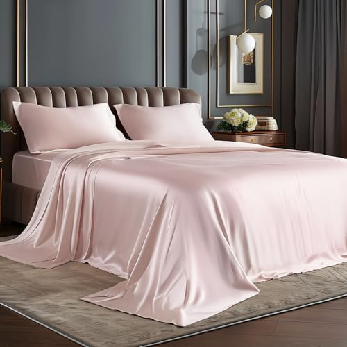 BEDELITE Satin Sheets Full Size Bed Set, 4 Pieces by BEDELITE