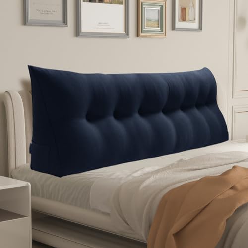 WOWMAX Wedge Headboard Pillow King Reading Pillow Sitting in Bed, Deep Blue by WOWMAX