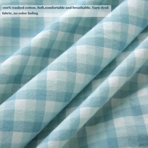 Mywinlle Dusty Blue Plaid Throw Pillow Shams - Image 4