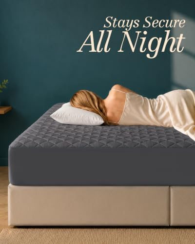 Queen Mattress Pad, Quilted Mattress Protector Topper fits 16" Deep Pocket - Image 4