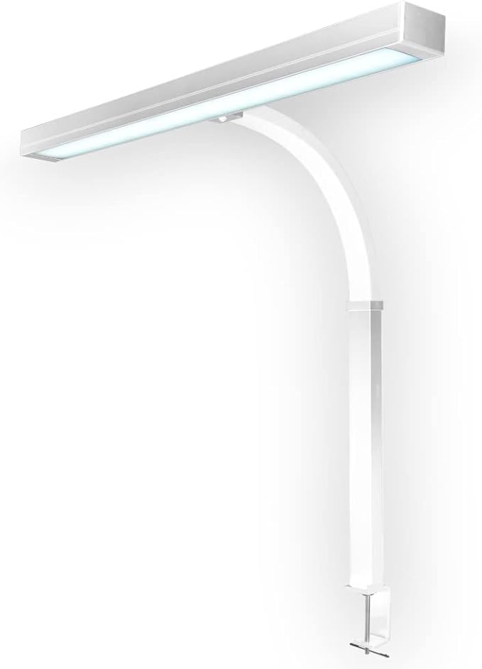 Neatfi (New Model) Flex Desk Lamp with Clamp, Dimmable, 3,000 Lumens 30W LED Monitor Light, 3000K-6500K Correlated Color Temperature, 5 Brightness Levels & 5 Light Modes (28 Inches, White)