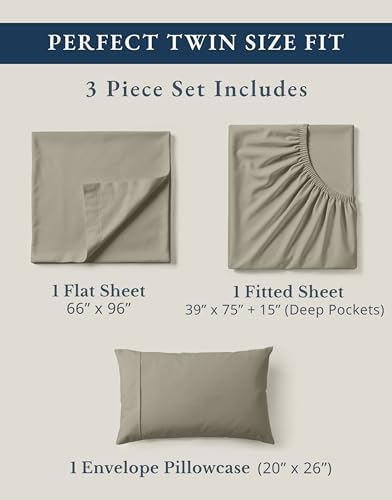 Lane Linen Twin Sheet Set 100% Organic Cotton Cooling Soft 3pc - Image 4