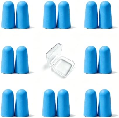 10 Pairs Blue Reusable Ear Plugs, 32dB NRR Noise Reduction, Washable by vvmotes