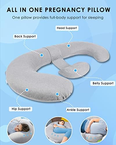 QUEEN ROSE Cooling E Shaped Pregnancy Pillows, Detachable Maternity Body Pillow - Image 3
