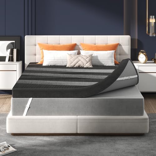 3 Inch Full Mattress Topper Memory Foam, Cooling Gel & Non-Slip Straps by Fancylion